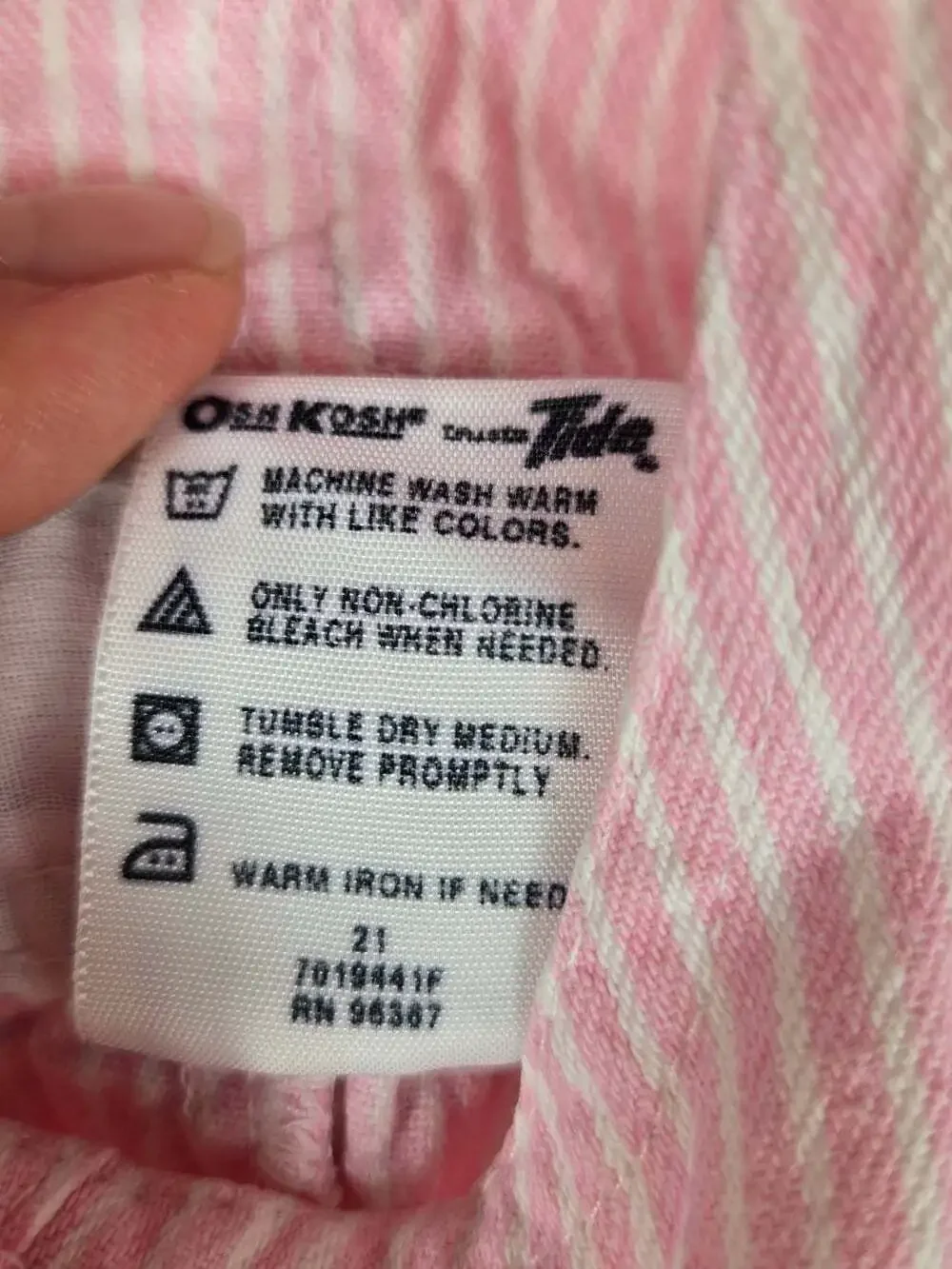 Vintage OshKosh B’Gosh Pink Stripe Overalls 18M Girls Cotton Railroad
